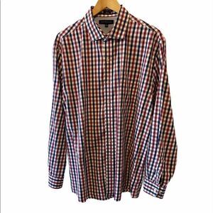 MENS TOMMY HILFIGER Plaid Button Up Collared Shirt